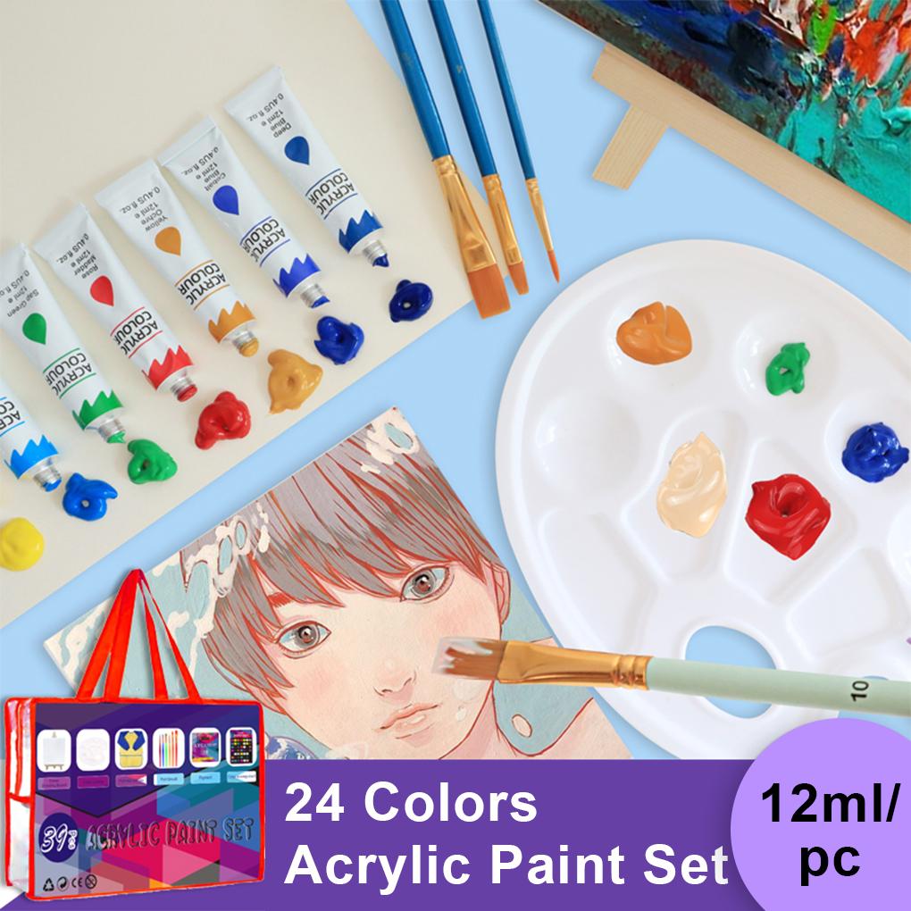 Art With Acrylic Paint Set 24 Rich And Lustrous Colors Creative Paints Kits