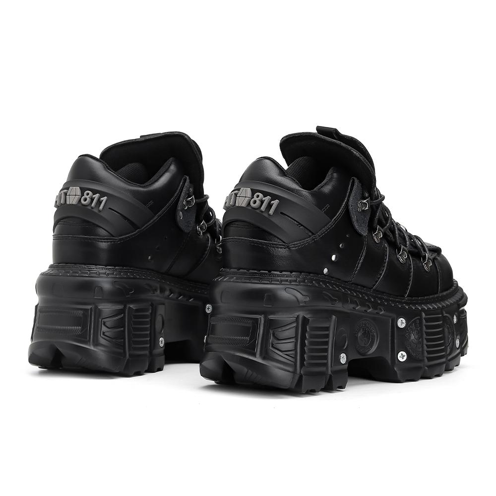 Ny Punk-stil Damesko Snøring Hælhøyde 6CM Plattformsko Dame Gothic Ankel Rock Boots Metalldekor Dame Joggesko