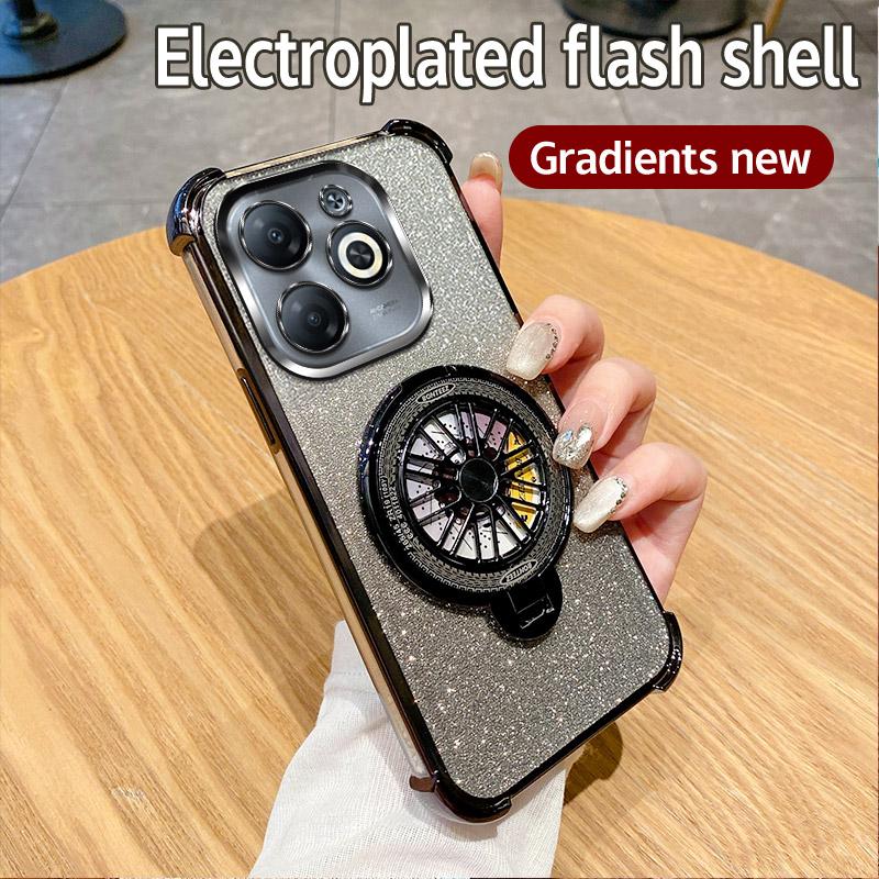 Spark 20 Drehbarer Gyro-Halter für Magsafe Magnetische Hülle für Funda Tecno Spark 20 Pro Spark20 20Pro 20C Transparente Ständerabdeckung