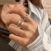 Irregular Wave Open Metal Ring: Retro, Versatile Design for Women