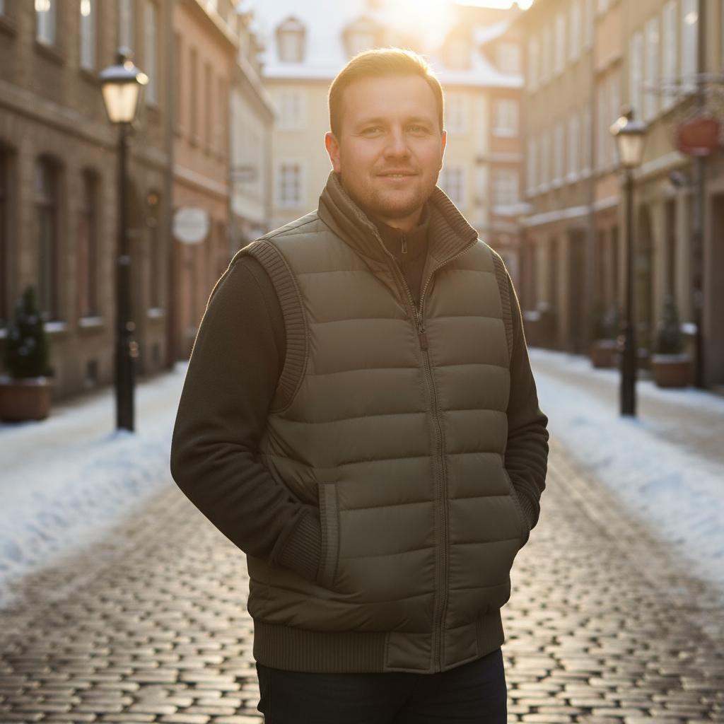 Winter Mens Fleece Jacket Sleeveless Vest Man Waterproof Vest Coats Stand Collar Windbreaker Padded Waistcoats Clothing