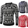 Christmas Xmas Mens Sweater Retro Vintage Jumper Snowflake Knitted Tops Knitwear