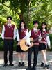 Preppy Red Vest & White Shirt JK Uniform Set for Students