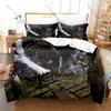 Cool Microfiber Black Gold Brown Medieval Dark Fantasy Gaming Bedding Set Duvet Cover + 2 Pillowcases All Season Use