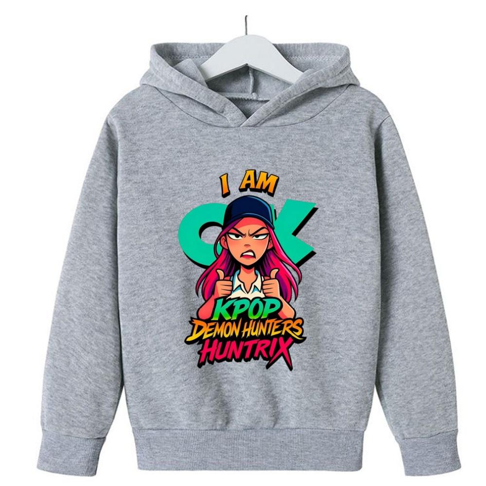 KPop Demon Girls Fashion Casual Sweatshirt Movie New Kids K-Pop Demon Hunters Hooded Tops Toddler Girl Clothes Hunters Hoodie