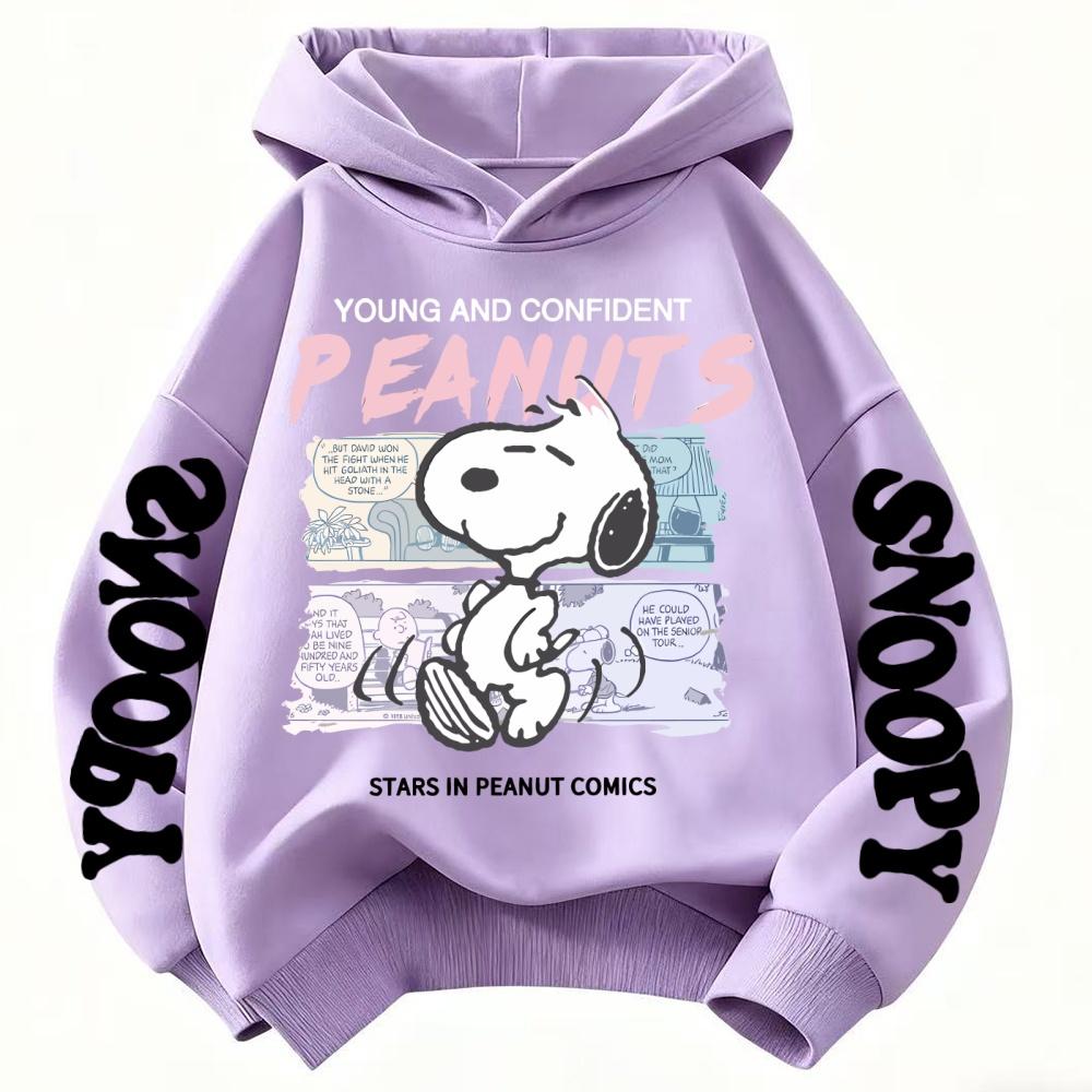 Podzimní móda Dětské mikiny s kapucí, Cool kreslené mikiny Snoopy pro chlapce a dívky, Ležérní dětské oblečení Topy