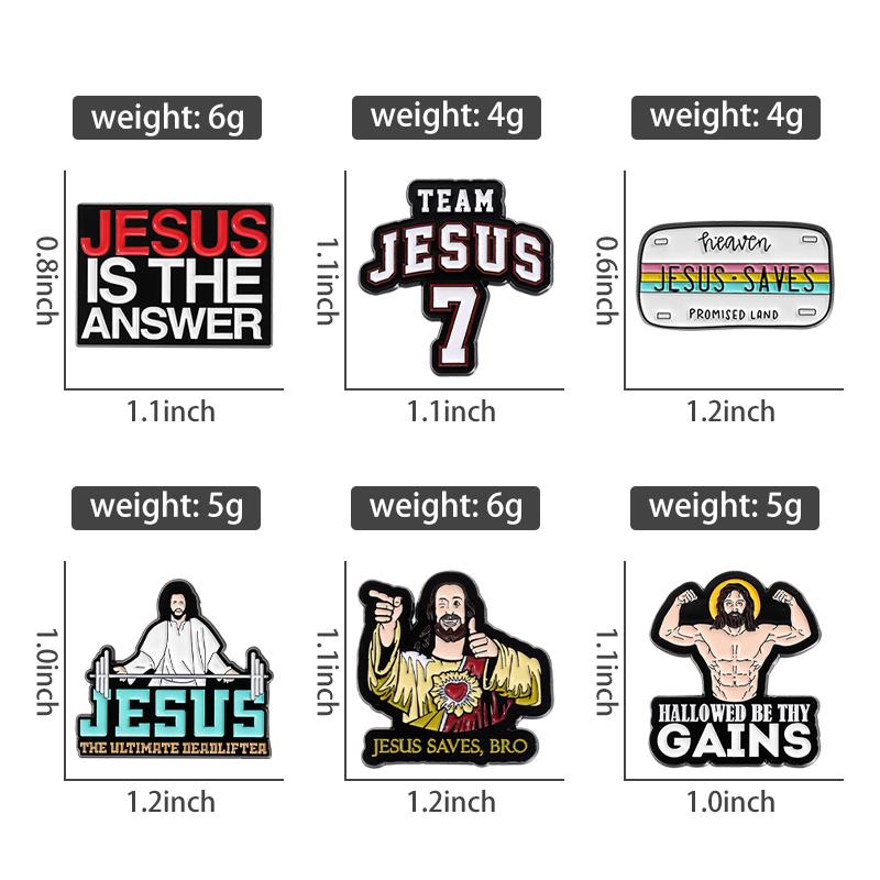 HALLOWED BE THY GAINS Enamel Pins Custom JESUS IS THE ANSWER Brooches Lapel Badges Jewelry Gift for Believer Friends