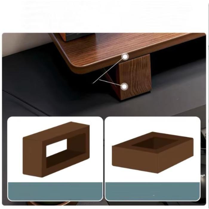 Wooden Monitor Stand Riser Computer Stands Solid Wood Desktop Organizer Rack for Computer Laptop PC TV