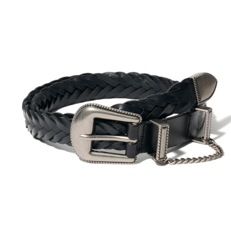 

Маска BL026 Кожаный плетеный ремень Черный Buckle_Vintage Silver_Strap_Black_L