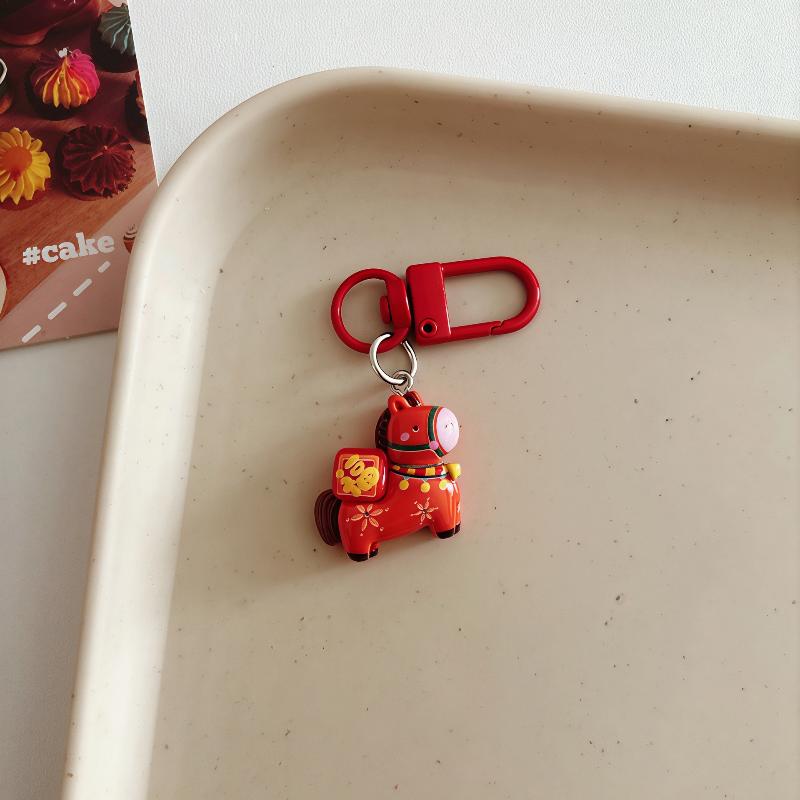 Roztomilý kreslený poník Klíčenka Kawaii Maskot Roku Koně Dekorace Kreativita Koňský Přívěsek Doplňky Dárek k Roku