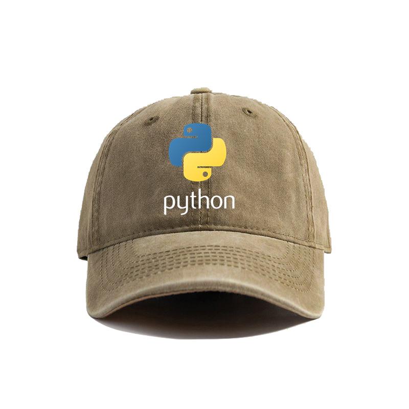 Computer Programmer Language Python Baseball Caps Distressed Hats Cap Unisex Women Retro Outdoor Summer Adjustable Hat