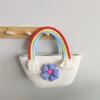 Straw Bag Female Cute New Korean Version Trend Small Fresh Rainbow Handbag Internet Celebrity Versatile Foreign Style Hand Bag