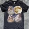 Hawk Moon Graphic T-Shirt, Vintage Bird Watching Nature Tee
