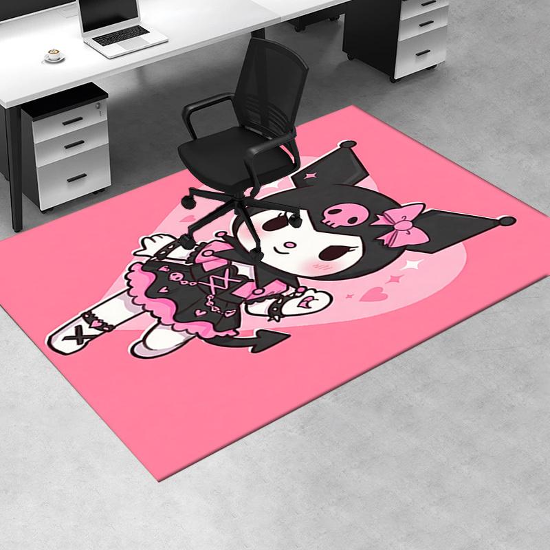Office Rug Kuromi, Gothic Lolita Anti-Slip Rug, Machine Washable for Living Room, Bedroom, Office, Multiple Sizes, Bedroom Mat, Decorative Mat, Durabl