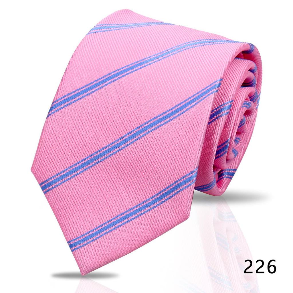 Men's High-Grade Black and Red Striped Silk Tie for Formal and Wedding Wear - 8CM