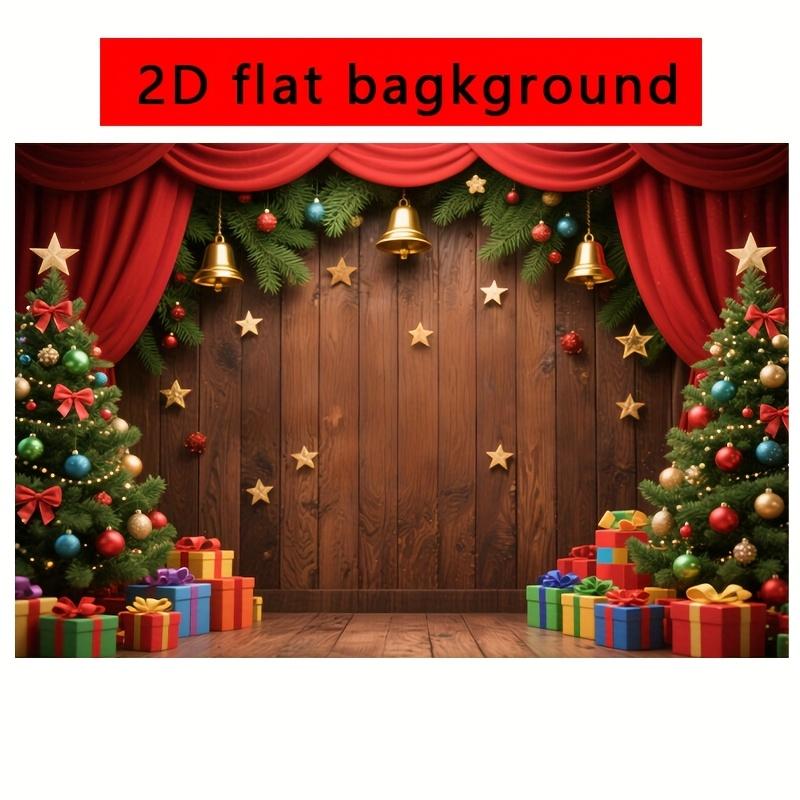Christmas Tree Retro Wooden Wall  Backdrop Xmas Decoration Background Winter Backdrop Decorations For Photo Studio Photo Booth Christams Party