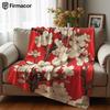 Cherry Blossoms On Red Cartoon Anime Print Flannel Blanket Soft Warm Throw for Kids Bedroom Sofa Bed Christmas Office Car