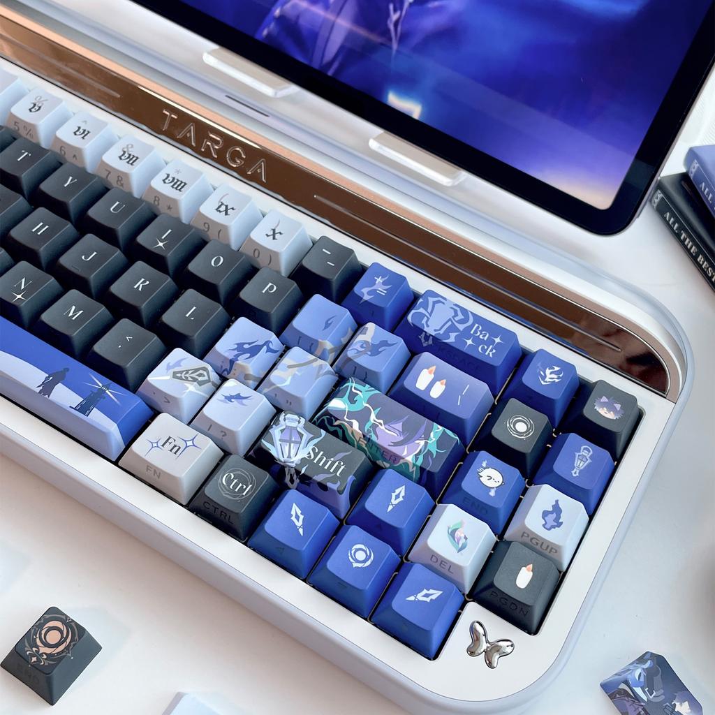 137 Keys Genshin Impact Kyryll Chudomirovich Flins Keys Anime Keycaps PBT Cherry Mechanical Keyboard Made68 Mad68 Wooting 60