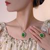 Jewelry Simulation Chalcedony Retro Light Luxury Set Pendant With Main Stone 13 * 18
