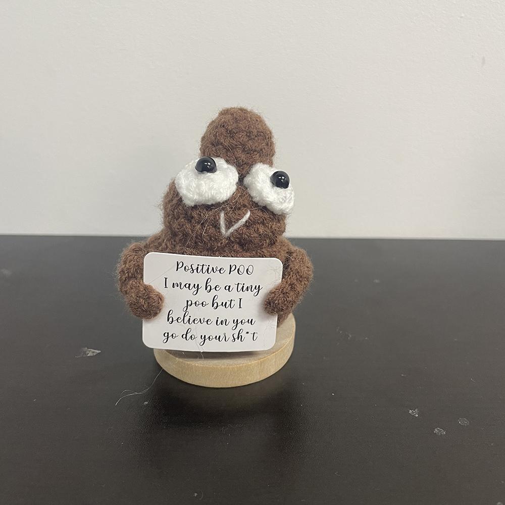 New Handmade Knitting Panda Doll With Card Ornament Home Decoration Mini Funny Positive Potatoes Room Decor Christams Gifts