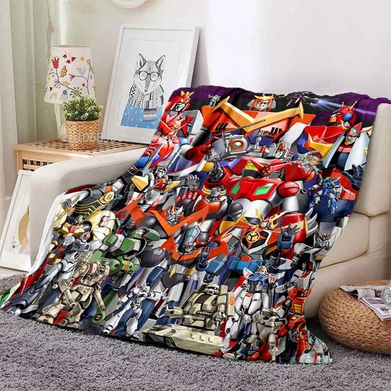 Mazinger Z UFO Robot Grendizer Flannel Blanket Cartoon Anime Children Soft Cover Lightweight Bed Sofa Chair Blanket