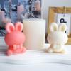 3D Easter Bunny Candle Mold Handmade Craft Gypsum Fondant Cake Decoration DIY Silicone Clay Soap Mould for Candle Making