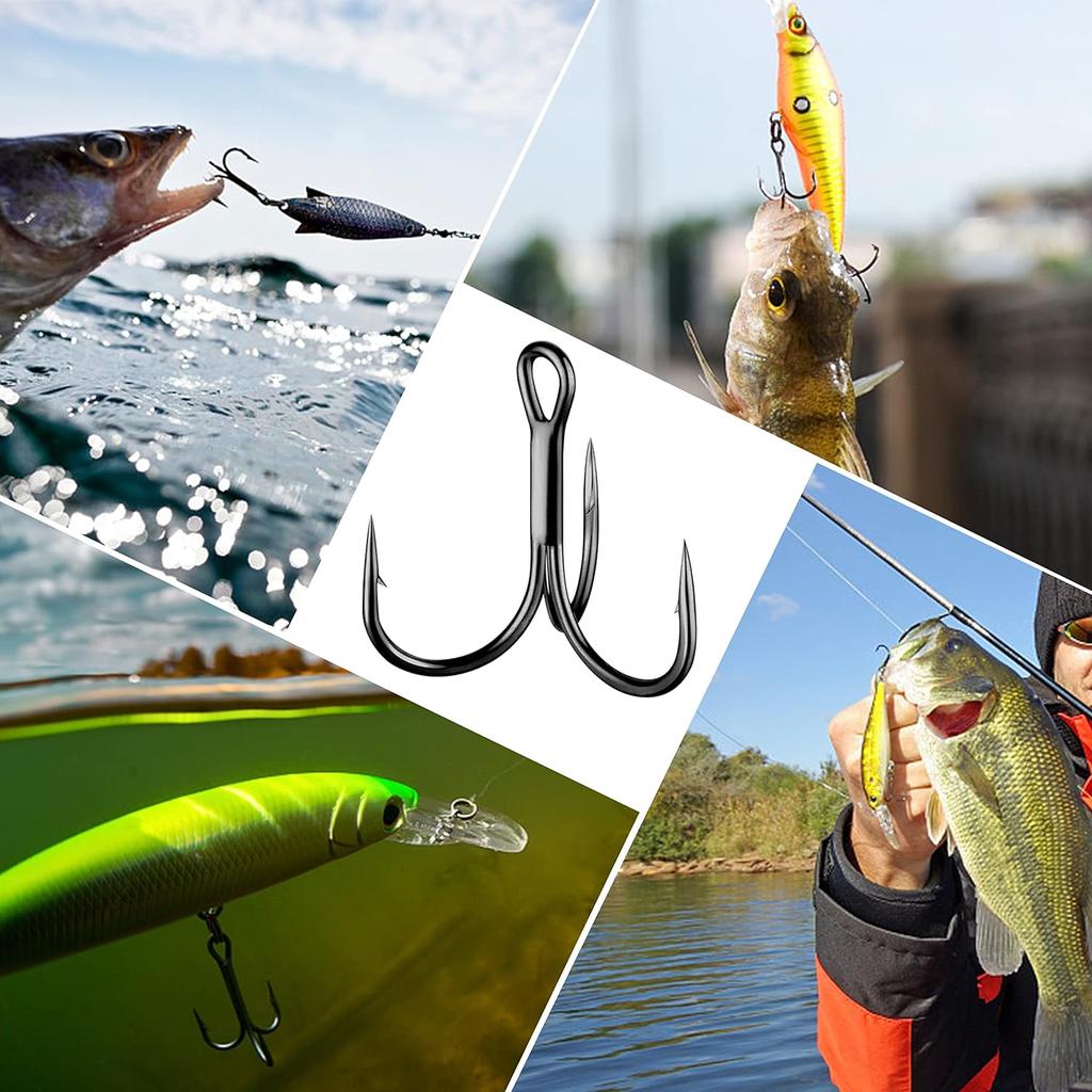 500Pcs High Quality Super Sharp Anchor Hook,Size #1-14# Sea Fishing Hooks Treble Hook Triple Hooks for Fishing Anzol De Pesca