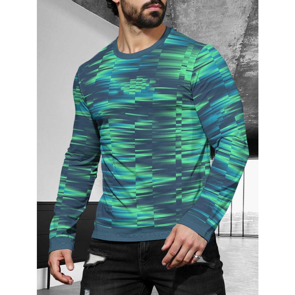 Men's Long Sleeved Casual Fashionable Simple Style Fashionable Versatile Comfortable Casual Plus Size Men's T-shirt