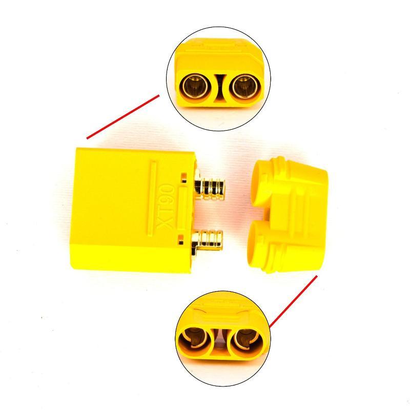 XT90H Male Female Connector High Conductivity With Insulated Cover Welding Terminal 1/3 Sets for E-Bike Power System Modification