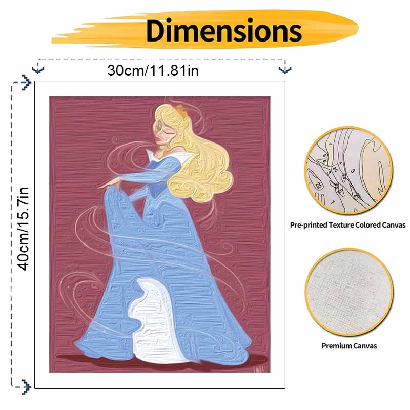 Disney DIY Sleeping Beauty Oil Painting Art Painting Kit Home Wall Decor Handmade Gift Princess Aurora Wall Art Bedroom Craft Supplies