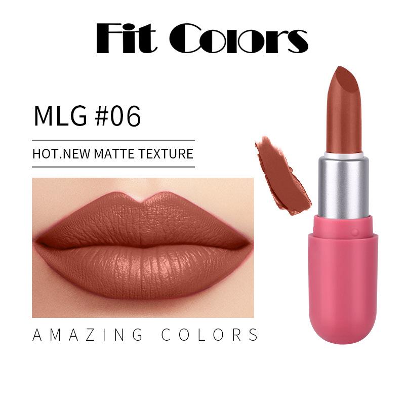 6 Color Mini Capsule Matte Lipstick Velvet Finish Transfer Proof Hydrating Formula Long Lasting for Daily Use Travel Korean