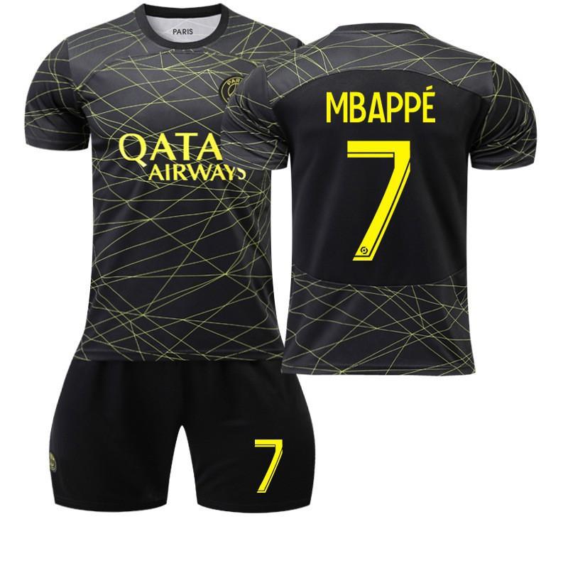 22-23 Paris Three-away Football Jersey No. 30 10 Neymar 7 Mbabpe Black Gold Line