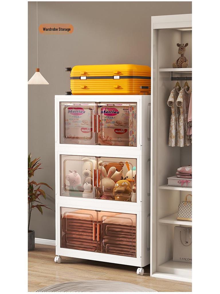 Foldable Children's Wardrobe: Plastic Organizer for Baby Clothes, Toys, Snacks