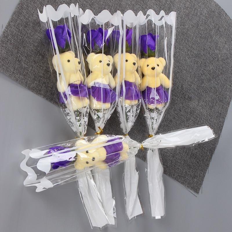 1/3/5 Stück Rosenbär Künstliche Blumenstrauß für Valentinstag DIY Geschenk Schmuckstück Hochzeitsdekoration Partyzubehör Heimdekoration