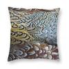 Pheasant Feathers Square Pillowcase Polyester Linen Velvet Pattern Zip Decor Bed Cushion Cover Wholesale