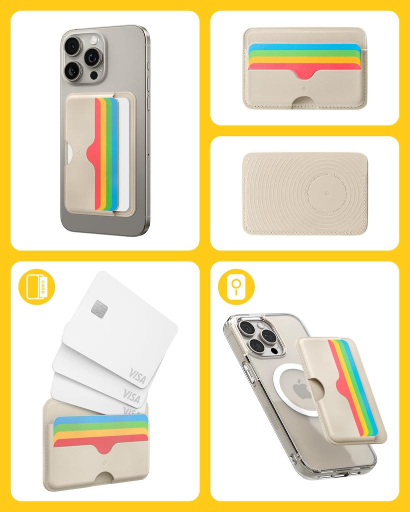 Caseology Folder Pop MagSafe Compatible Card Case with Silicone 3 Card Compatible with iPhone and 12 Card Holder MagSafe Card Case Nano Pop Non-Slip