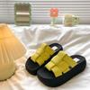 Woven one-word slippers women's summer wear new breathable sandals muffin thick-soled cool slippers