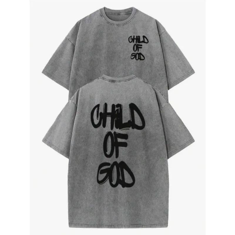 Men's Heavyweight Vintage Washed T-Shirt - Oversized Loose Fit Round Neck Short Sleeve Top, Soft Durable ,Spring/Summer Casual Wear - Machine Washable