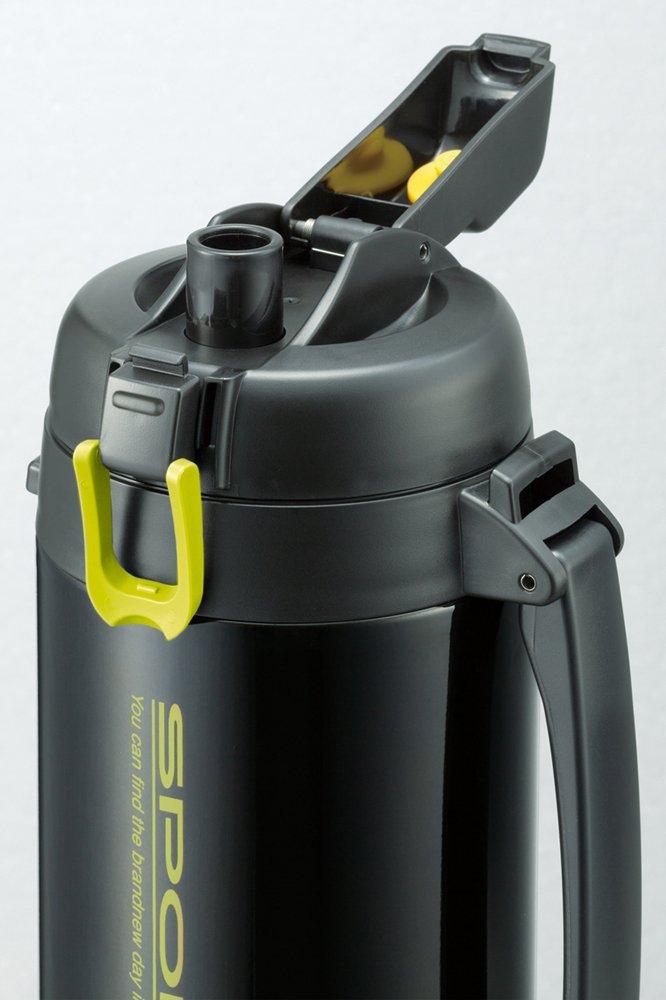 Peacock Stainless Steel Water Straight Bottle, Drink, 2.1L, Black, AJB-201B