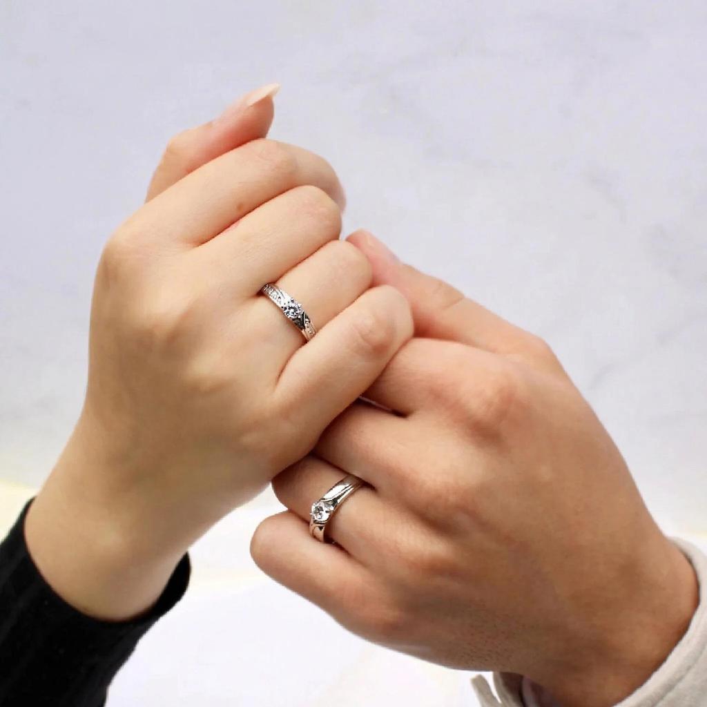 Adjustable Zircon Couple Rings - Set of 2 for Men and Women - Valentine's Day Gift