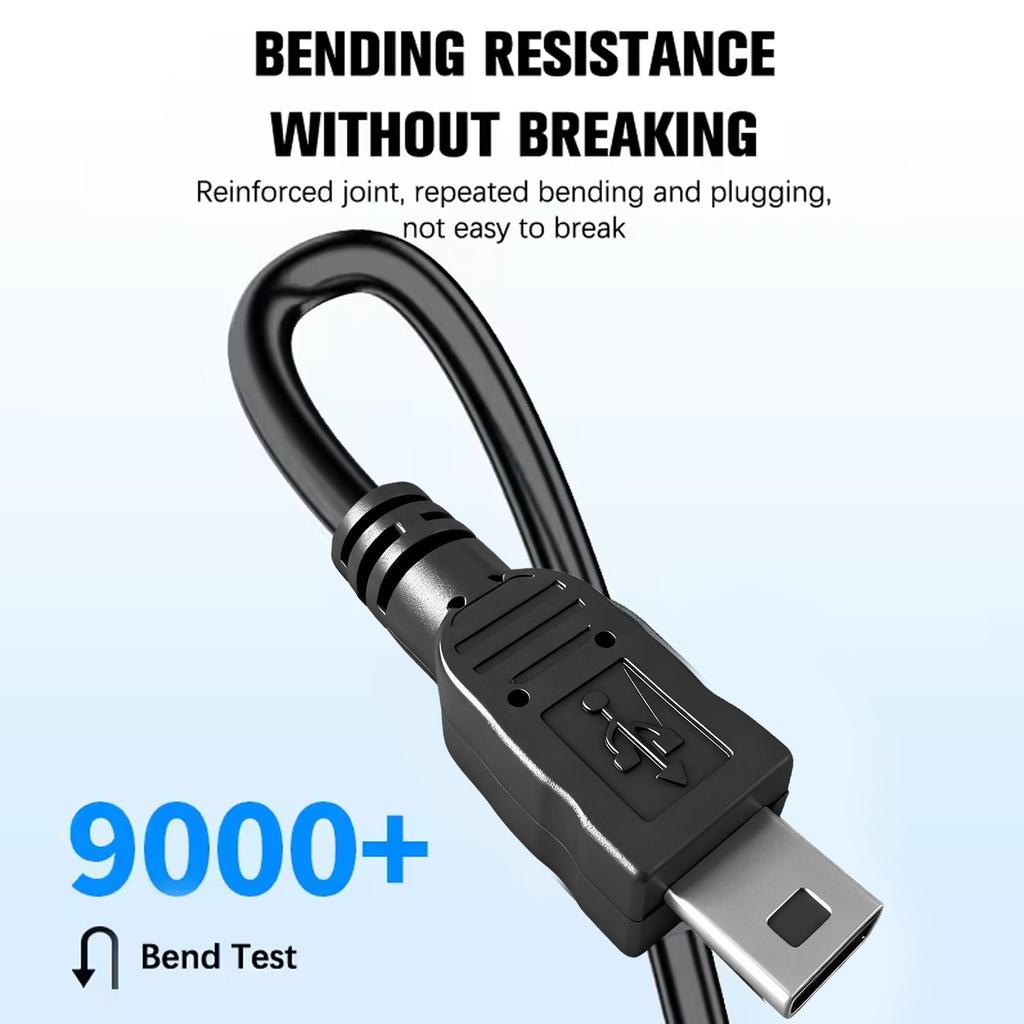 Mini USB Cable USB To Mini B Male Quick Charging Cables for MP3 MP4 Player Car DVR GPS Camera High-speed Data Transfer Wire Cord