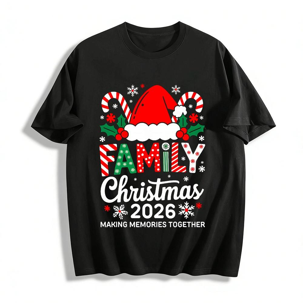 Family Christmas 2026 Making Memories Together Matching Tees Pure cotton T-shirt XXS