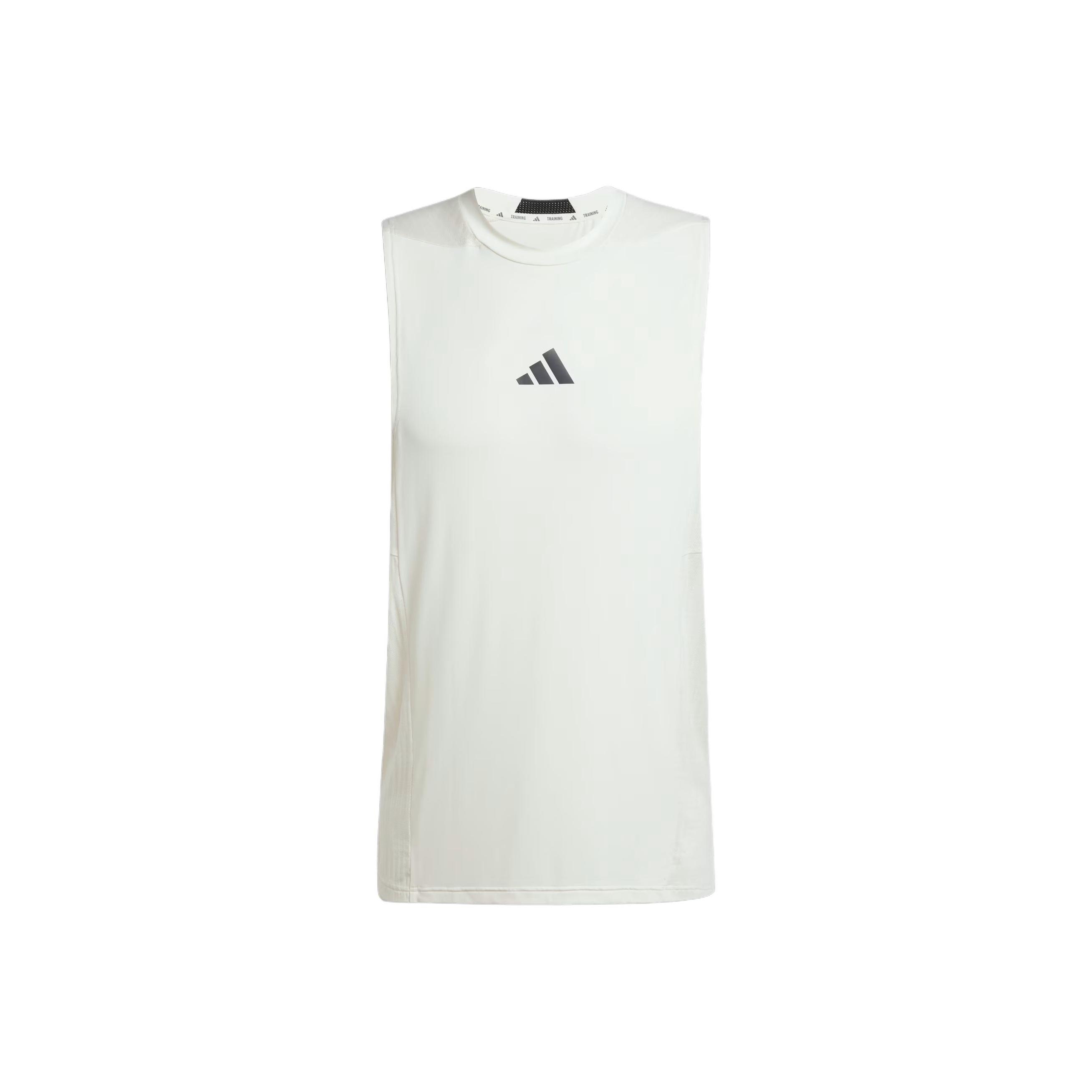 Adidas Designed For Training Comfortable Fashionable Simple Versatile Round Neck Vest Men tops White JI8172 M