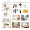 6 Tier Metal Storage Shelf Multi-Function Storage Rack Heavy Duty Shelving Unit Pantry Shelves for Kitchen Bathroom Laundry