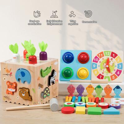 Formsortierbox aus Holz, Montessori-Intelligenzbox, Formsortierwürfel, Whack Mole, Feinmotorikspiel für Kleinkinder, Jungen und Mädchen, Geschenk