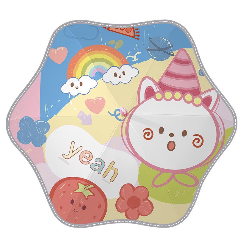 Children's Safe Round-Corner Cartoon Umbrella for Primary School and Kindergarten