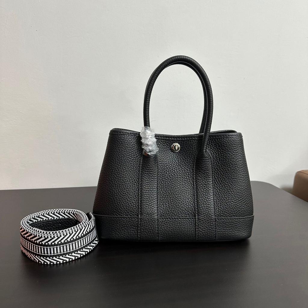 Top Layer TC Cowhide  Mini Garden Bag Genuine Leather Tote Bag Single Shoulder Crossbody Handbag Wide Shoulder Strap Women's Bag