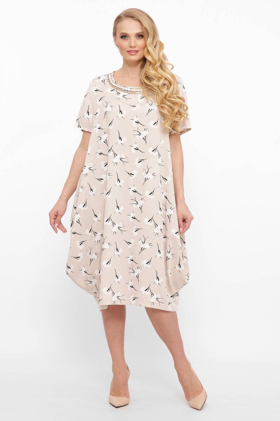 

Літня сукня з фалдами Tatiana КЕРІ 6XL бежевий