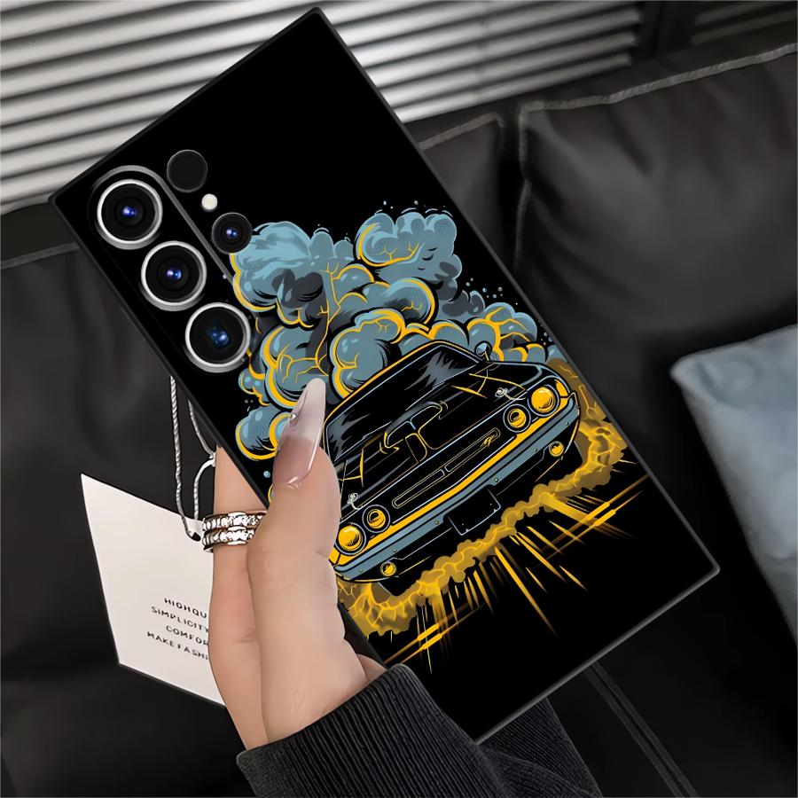 Funda Phone Cover Case for Samsung Galaxy S26 Ultra S25 Plus S21 FE Note 20 8 9 10 S23 S24 S10 S9 S20 Ultra Retro Cartoon Car