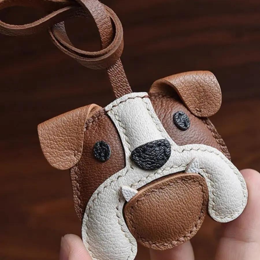 15 Styles Brand Latest Cowhide Bag Pendant & Accessories, Puppy Theme High Quality Key Chain Backpack Charms, Diy Bag Decor Gift